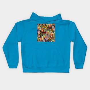 Cubist Picasso Style Faces In Mid Century Modern Colors Kids Hoodie